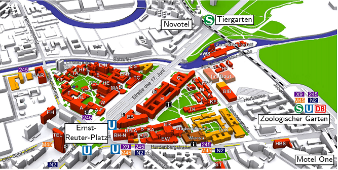 Map of TU Berlin's campus